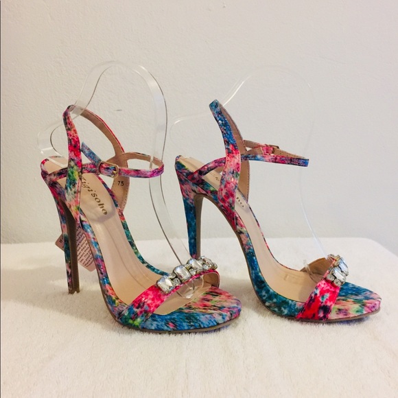 Zigi Soho Crystal Strap Pink & Blue Heels | NWT | Size 7.5 | 5” Heel - Picture 5 of 11